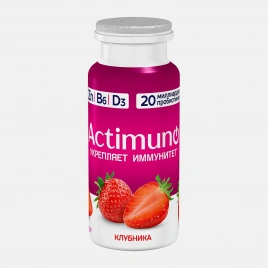 Кисломолочный продукт Актимуно Клубника и цинк 1.5% 95г