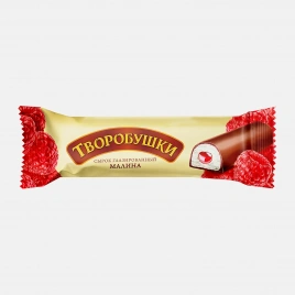 Творожный сырок глазированный со вкусом малины Творобушки 20% 40г