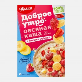 Каша Увелка овсяная Банан и Клубника 200г