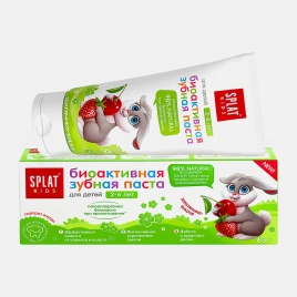 Зубная паста детская Splat Kids антибактериальная со вкусом земляника-вишня от 2 до 6 лет 50мл