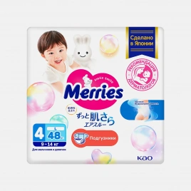 Подгузники для детей Merries L 9-14кг 48шт