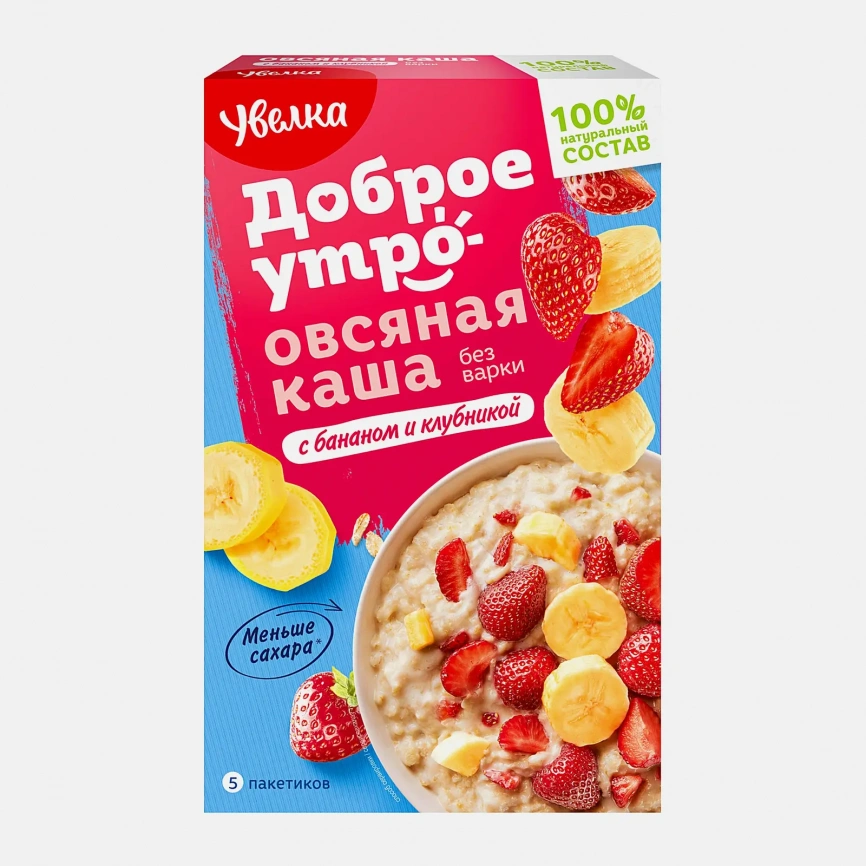 Каша Увелка овсяная Банан и Клубника 200г фото 2